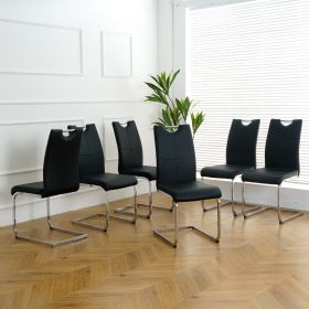 Modern Dining Chairs with Faux Leather Padded Seat Dining Living Room Chairs Upholstered Chair with Chrome Metal Legs Design for Kitchen, Living