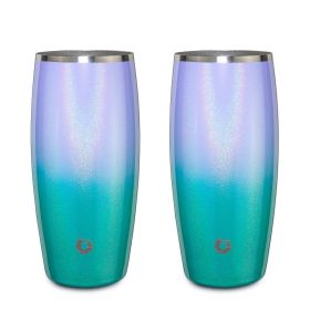 Stainless Steel Beer Glass Set, Set of 2 - Shimmer Mermaid
