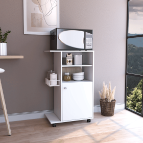 Opal Kitchen Cart, Single Door Cabinet, Four Casters (Color: White)