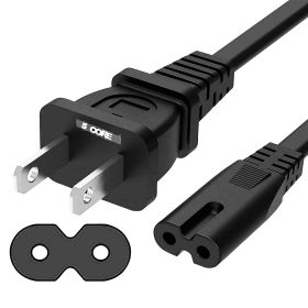 5 Core AC Power Cord 6 Ft ? 2 Prong US Male to Female Extension Adapter ? 16AWG/2C 125V 13A 1/2/5 Pc - PP 1001 (size: 6 Feet)